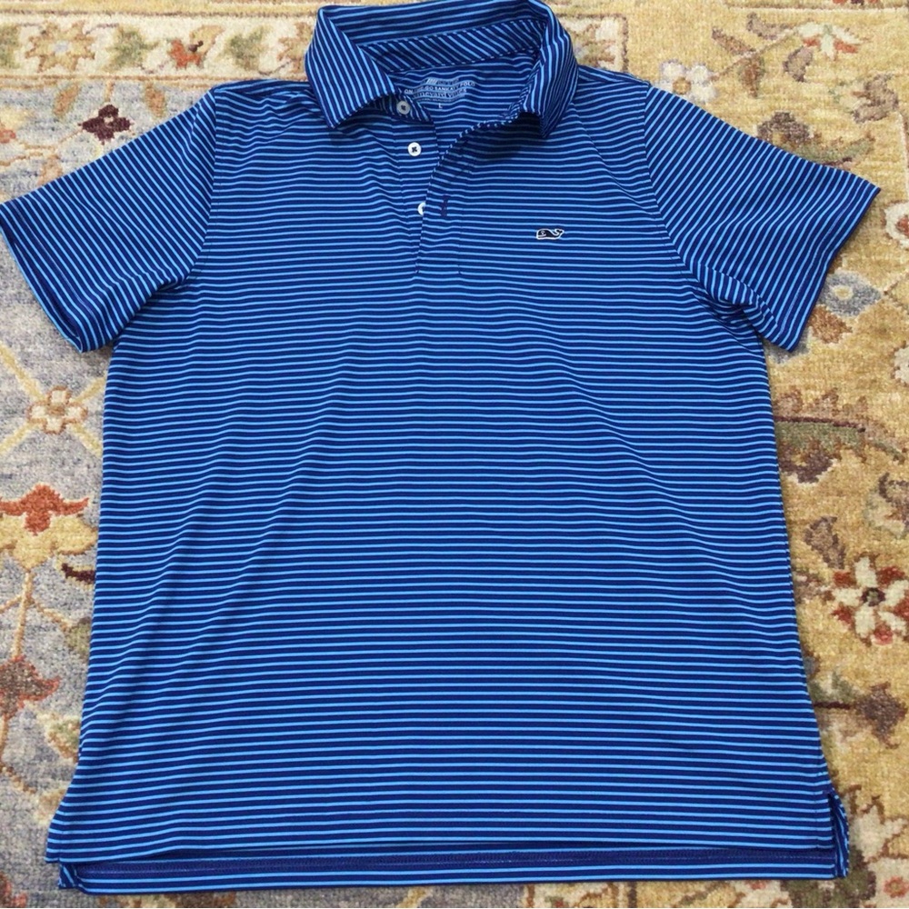 Vineyard Vines Blue Striped Polo